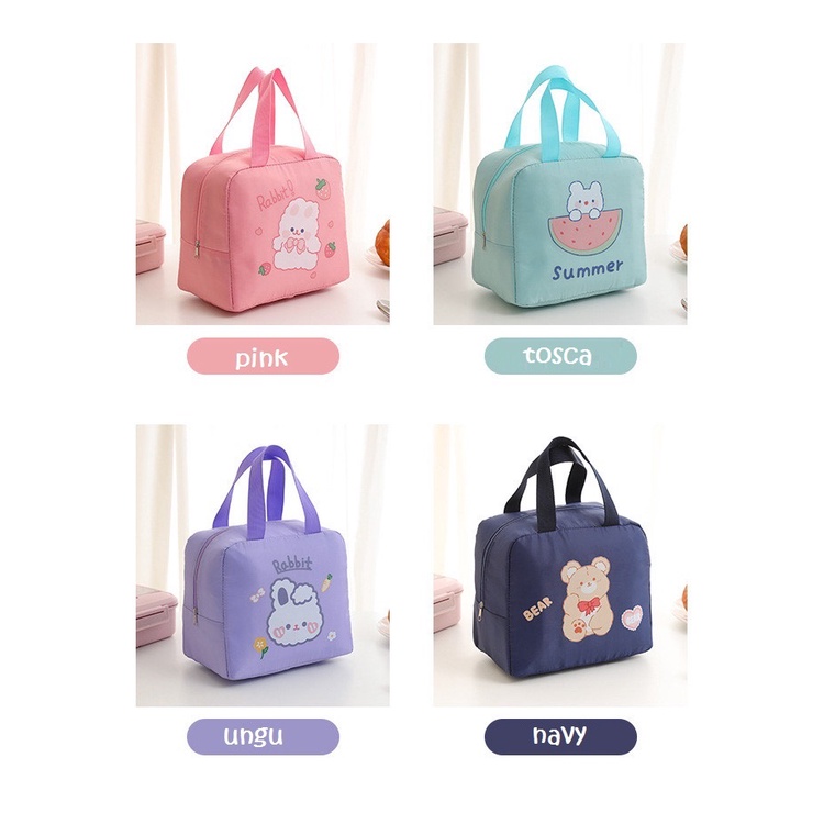 Tas bekal TB09 kelinci bear korea style cute rabbit lunch bag bento