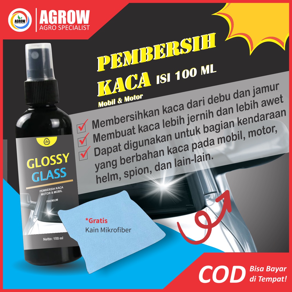 Pembersih Kaca Mobil Waterspot Remover Water Repellent Efek Daun Talas Nano Coating Kaca Glass Guard Anti Jamur By Agrow