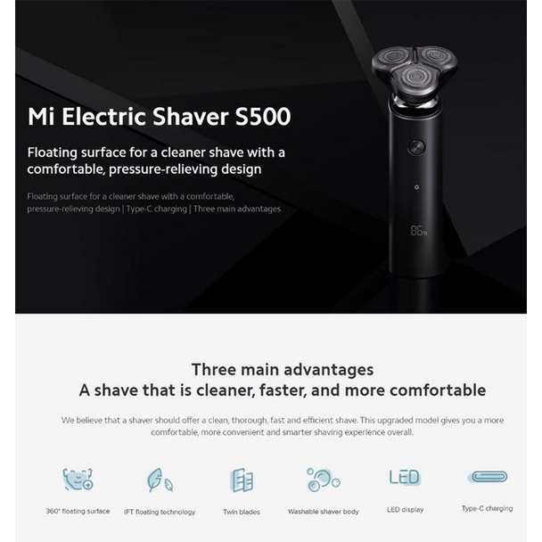 Mijia S100 S500 DobelFloat Cutter Head Electric Shaver IPX7 Waterproof