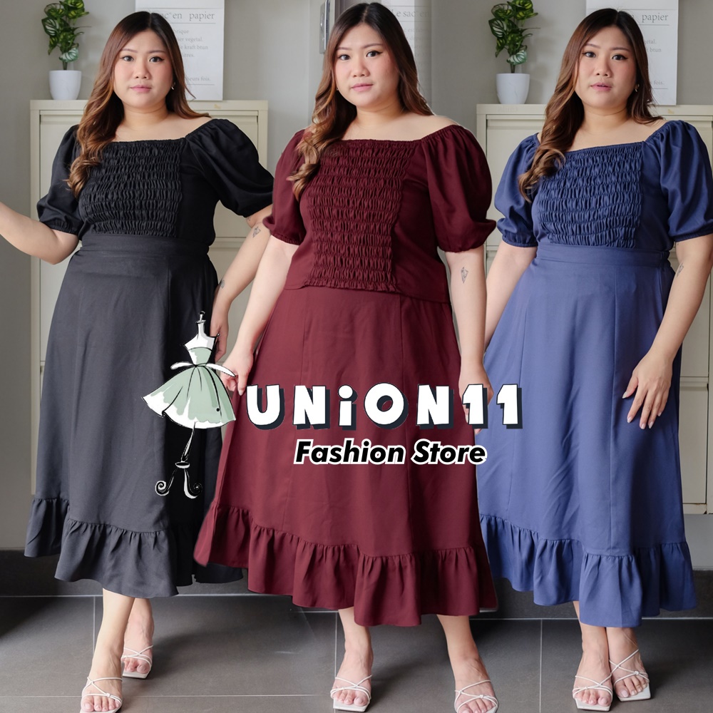 UNION11 - STELAN WANITA JUMBO / STELAN BIG SIZE XXXL WANITA / SETELAN JUMBO WANITA LD 120 / SETELAN ROK JUMBO WANITA ISAYA