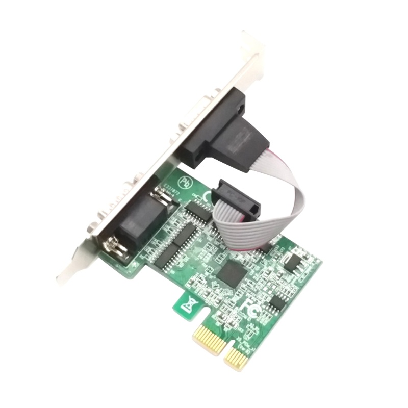 Zzz Adapter Konverter PCI-E Ke Industri DB9 x2 Serial RS232 COM Chip AX99100 25Mb