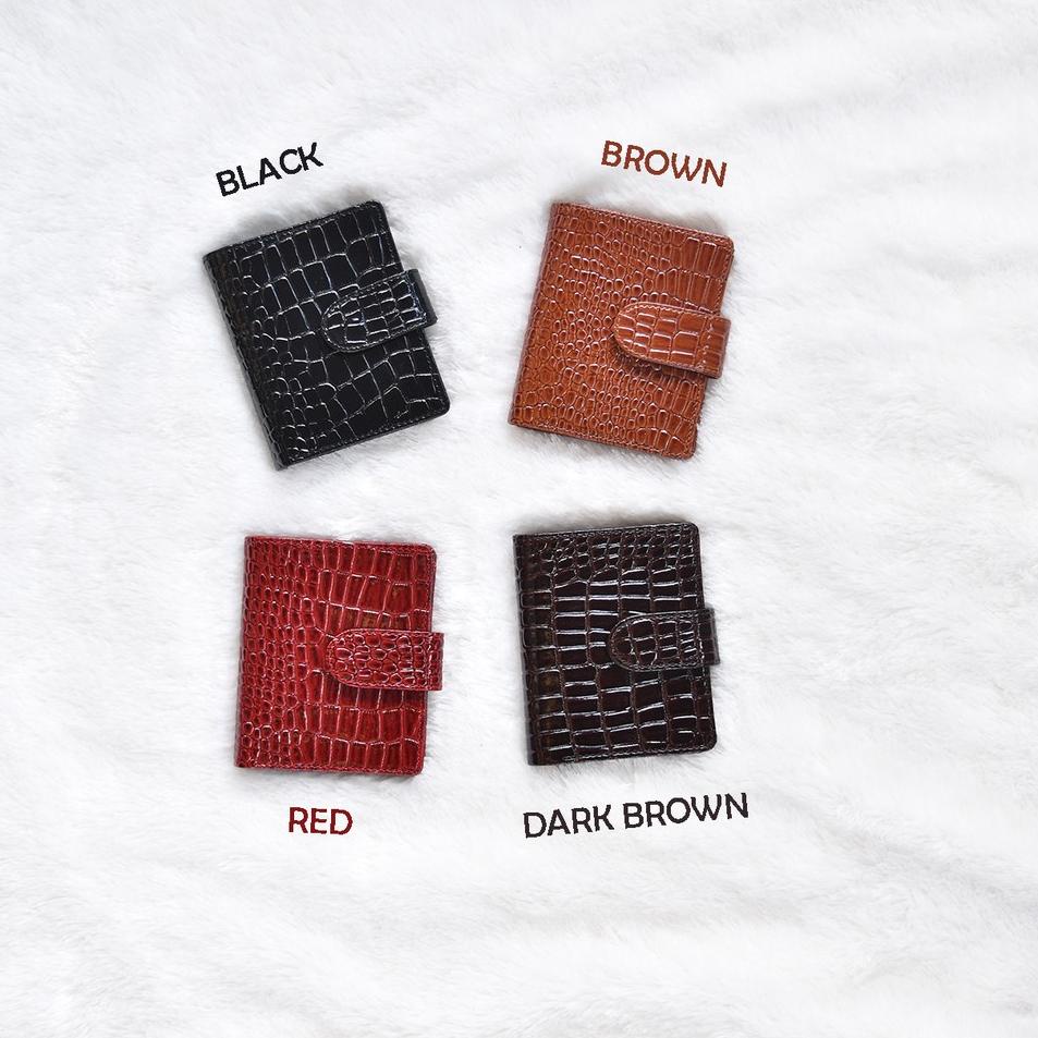 Card holder croco 17 slot / dompet kartu kulit buaya