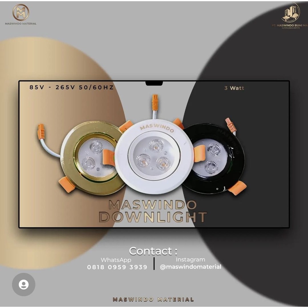 MASWINDO DOWNLIGHT 3 WATT