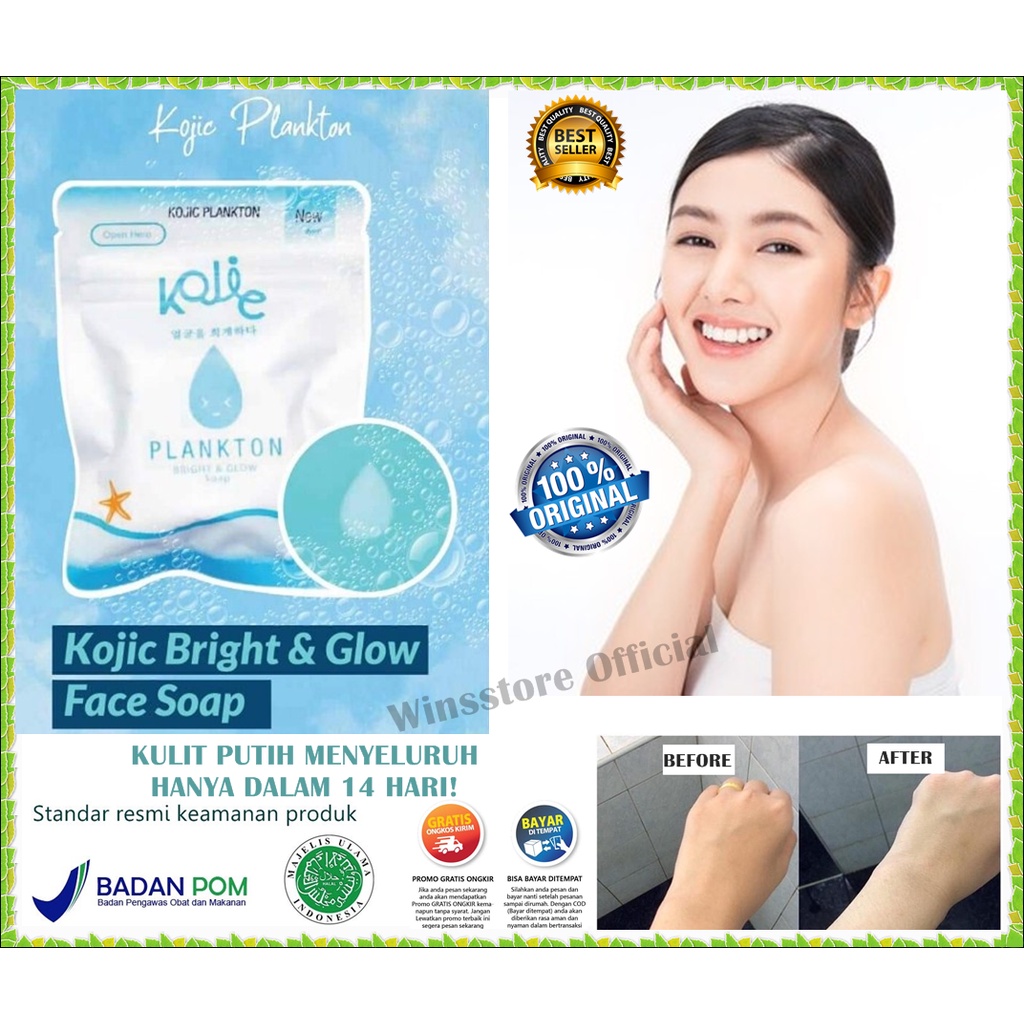 Sabun Pemutih Kojic Plankton 100% Original Bpom Sabun Jerawat Sabun Wajah Sabun Badan Sabun Pria Sab