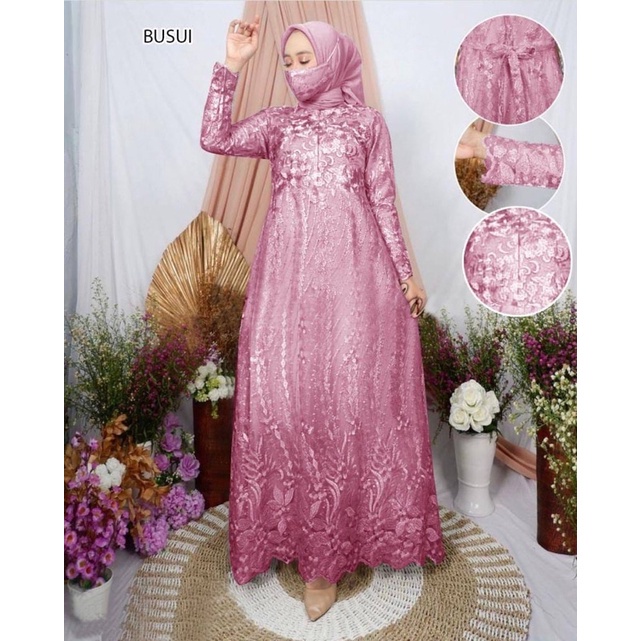 GAMIS BROKAT TILE MUTIARA PREMIUM / MAXI NAMIRA BUSUI FREE MASKER Ukuran M L XL XXL / DRESS KONDANGAN MUSLIM / GAMIS FASHION TERLARIS / GAMIS BRUKAT JUMBO