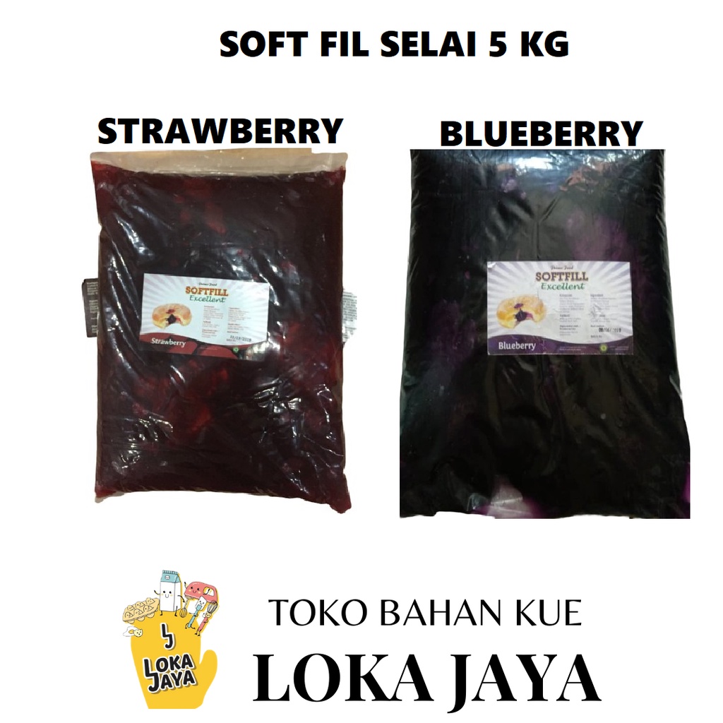 

SOFTFIL SELAI OLESAN RASA BLUEBERRY DAN STRAWBERRY 5 KG