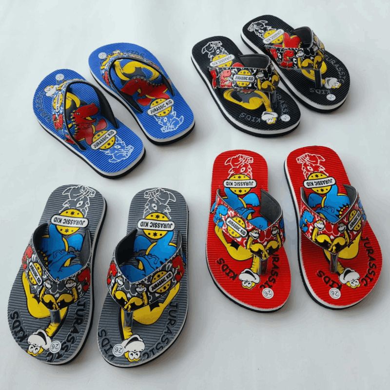 Sandal Jepit Anak Laki Laki Muka Print Jurassic Kids