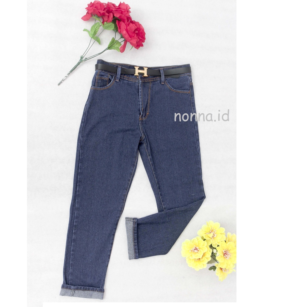 ootd CELANA BOYFRIEND JEANS HIGHWAIST WANITA TERBARU BASIC