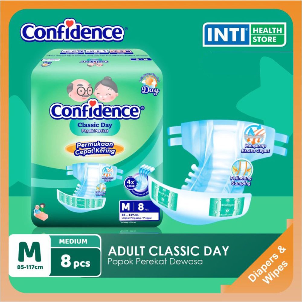 Confidence | Classic Day M 8 | Popok Perekat Dewasa | Adult Diapers