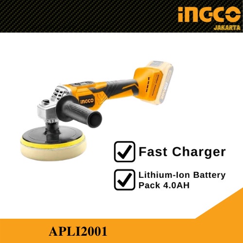 POLIS / POLES MOBIL / MESIN POLISHER CORDLESS 20V PACK 4.0AH INGCO