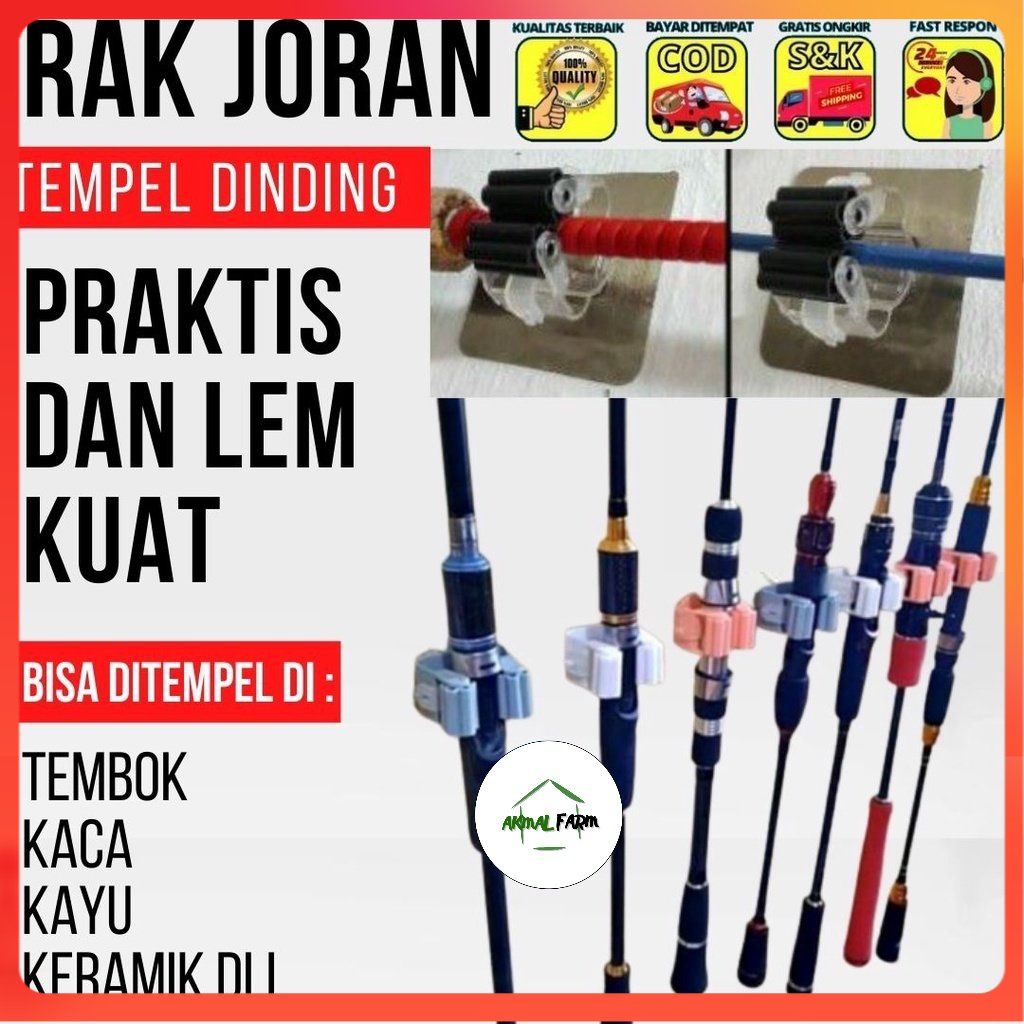 Rak Joran Pancing Model Tempel Dinding Cantelan Joran Pancing