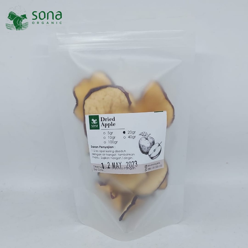 

Dried Apple 20gr - Slice Apel Kering iris - Sona