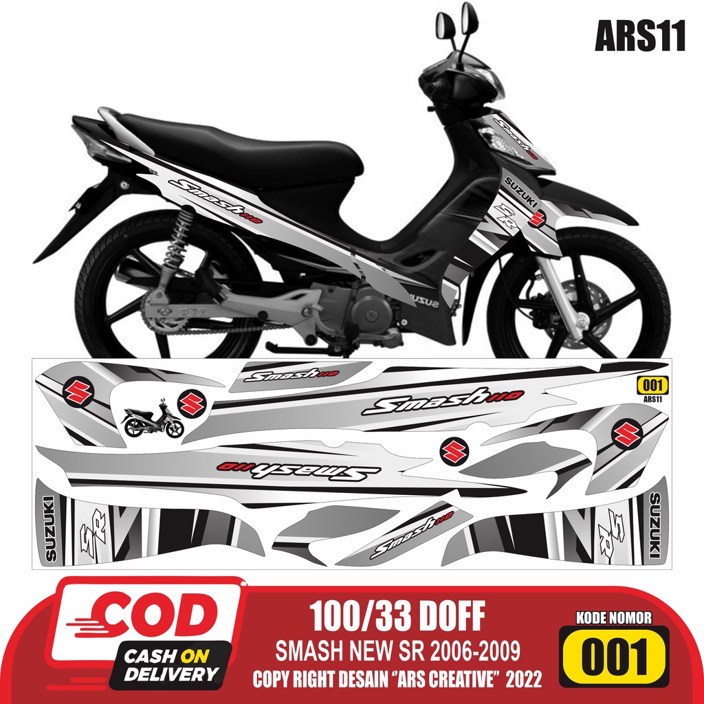 Sticker Striping Decal Suzuki Smash New SR 2006-2009 Variasi ARS011 Glossy/Doff Semua Ready Bisa COD