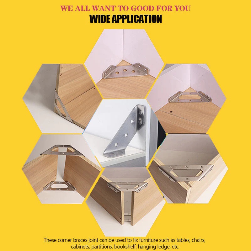 Konektor Sudut Bentuk Trapesium Bahan Stainless Steel Tahan Lama Untuk Furniture