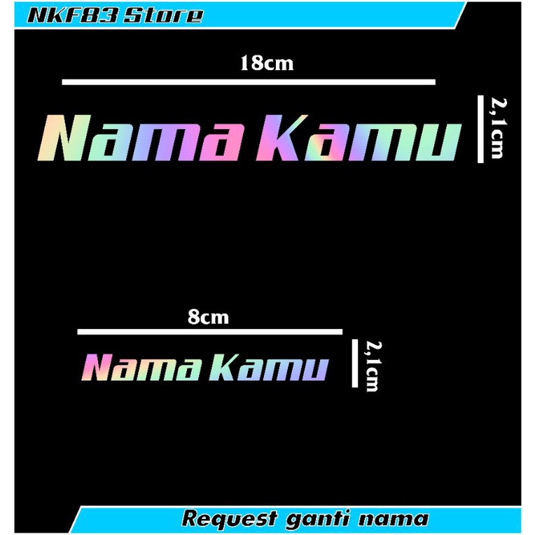 

stiker hologram request nama kamu 2pcs