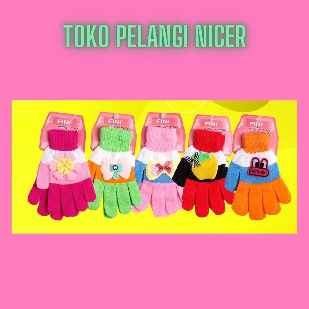 Sarung Tangan Premium Hangat Motif iMUT FiNi/sarung tangan Untuk Musim Dingin Tokopelanginicer/Sarung Tangan Motor Wool Wanita Lucu