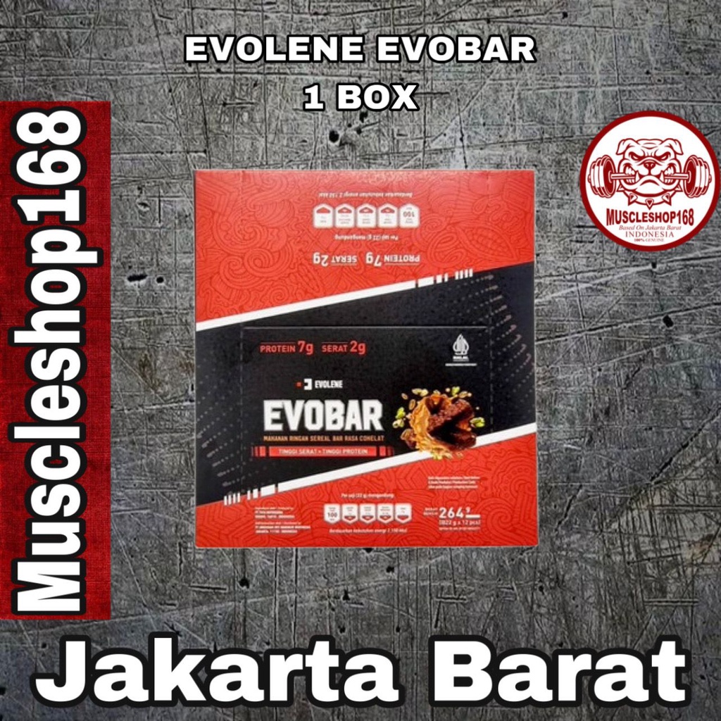 EVOBAR Evolene 12 saset 264 grams EVO BAR 1 BOX High Protein Bar