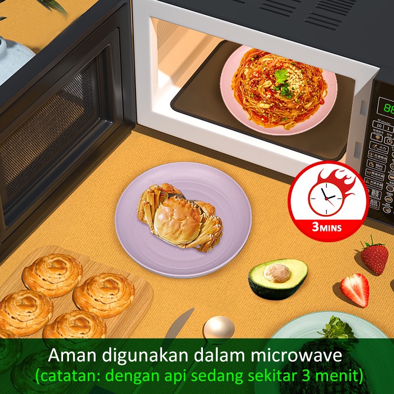 KAGK 4/5/12Pcs Set Alat Masak / Wheat Straw Piring  Bulat /Piring Kotak/Silikon Spatula / Kitchen Set Oil Brush