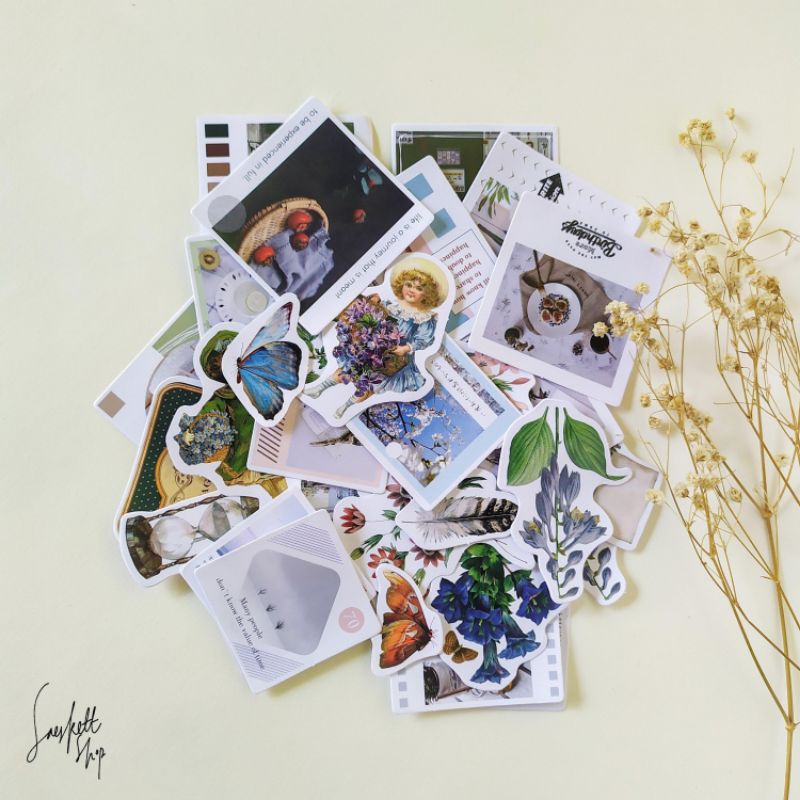 

Kertas Sticker Retro Aesthetic Per Pack for Journal Scrapbook