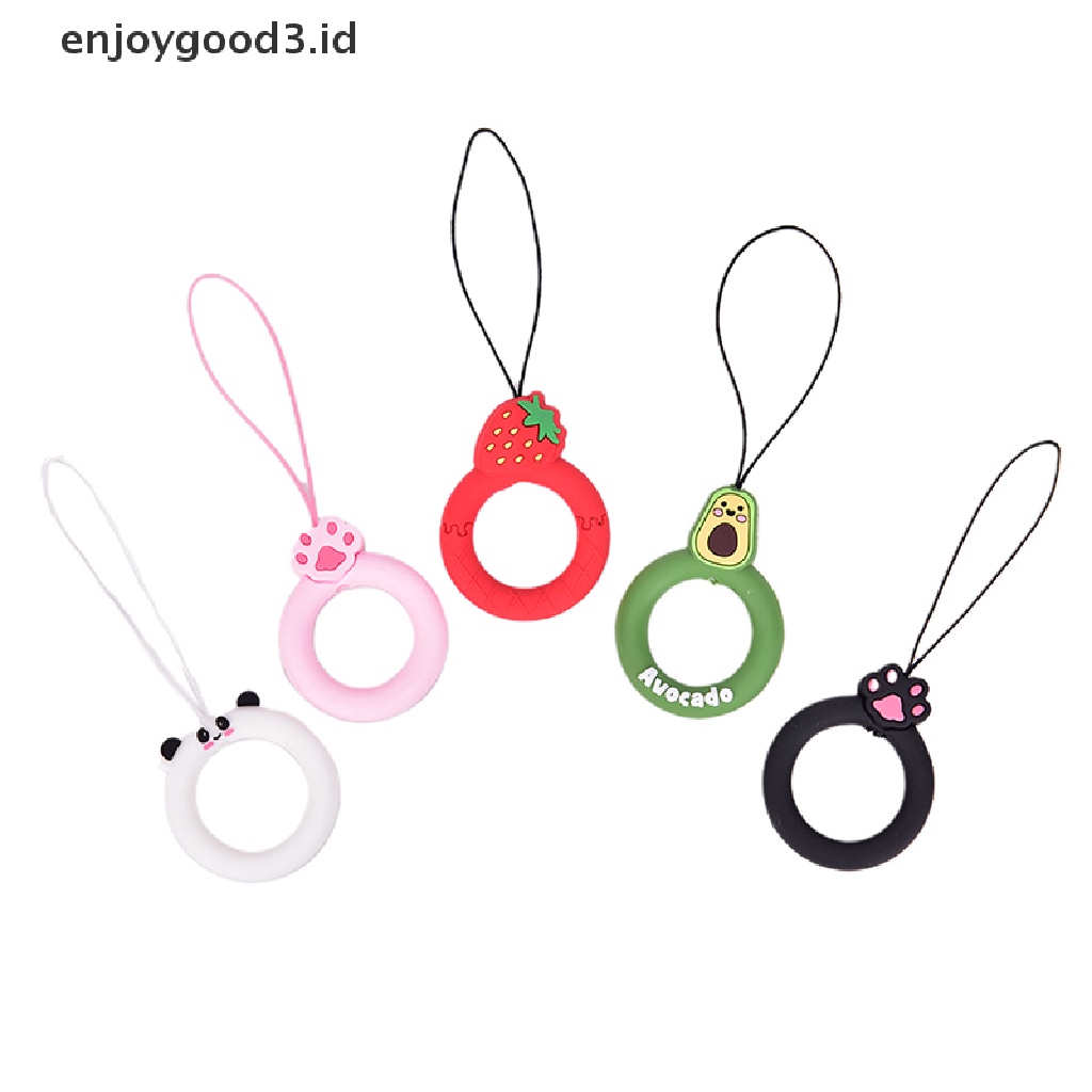 (Rready Stock) Tali Lanyard Handphone Universal Bahan Silikon Motif Kartun 3D (ID)