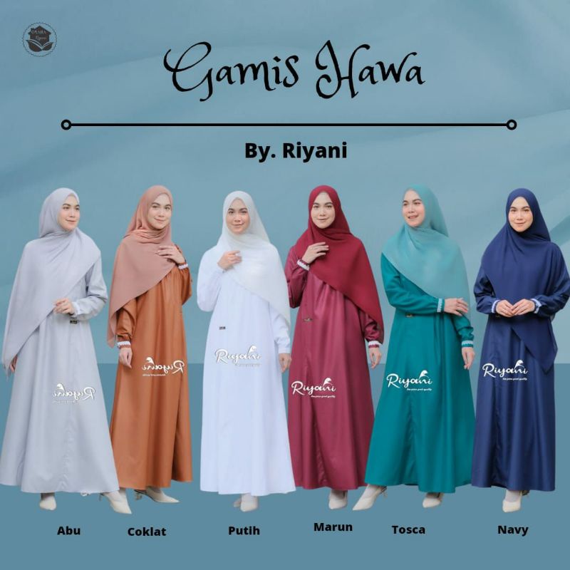 Riyani Gamis Hawa Katun Toyobo Seragam Haji Pengajian Sekolah PKK