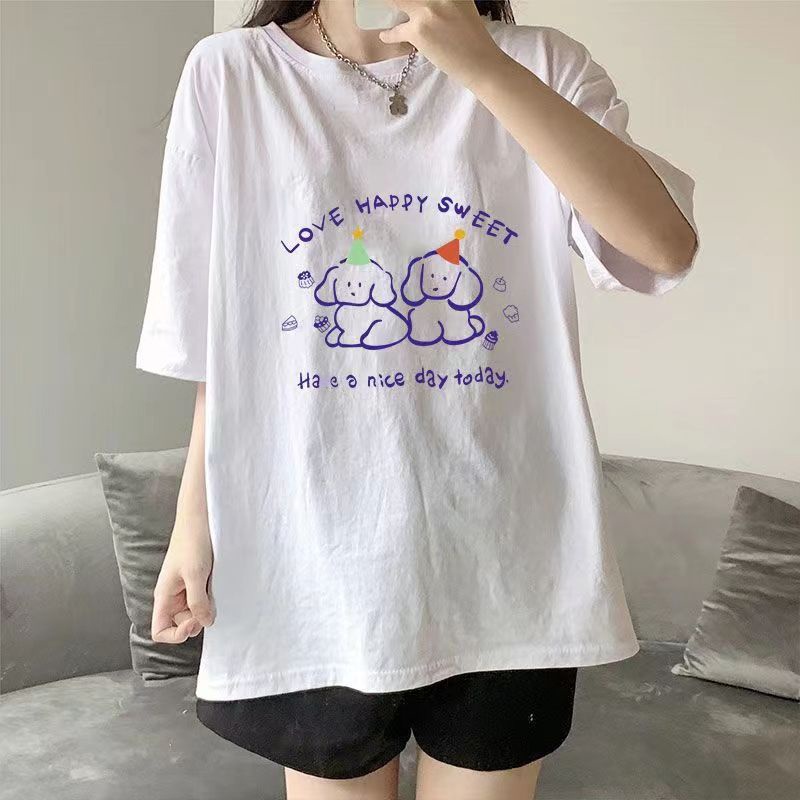 Kaos Atasan Katun Wanita Modis/Baju Oversize Putih Wanita Lengan Pendek/T-shirt/Baju Cewe Oversize (realpict)