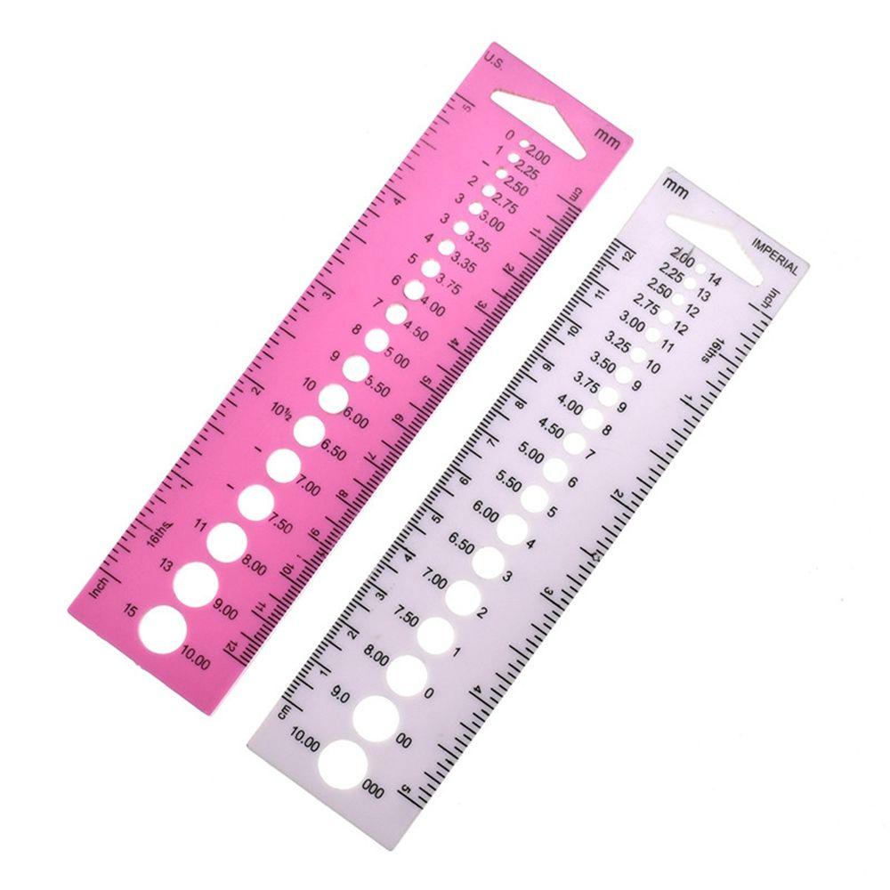 【 ELEGANT 】 Measure Ruler All In One 2.0mm-10.0mm Untuk Jarum Rajut DIY Craft Needle Gauge