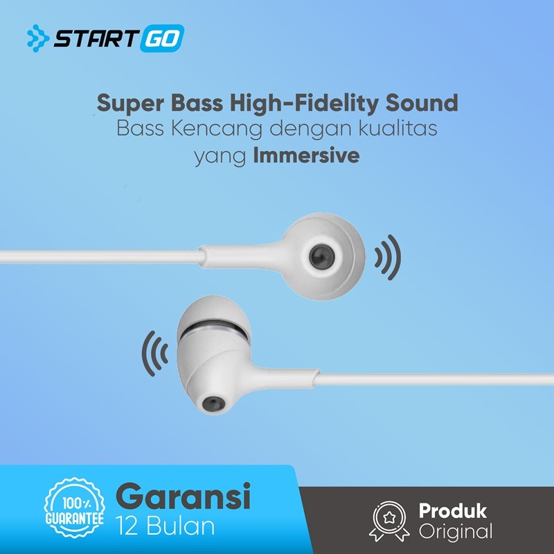 STARTGO Earphone headset E1 super bass-garansi resmi