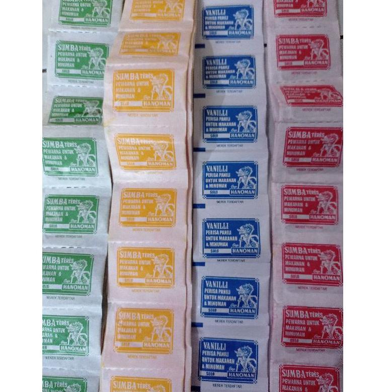 

PRODUK KEREN Panili Vanili Teres Pewarna Makanan Hanoman Renceng Renteng 10gr exp date 2023 ♩ 878