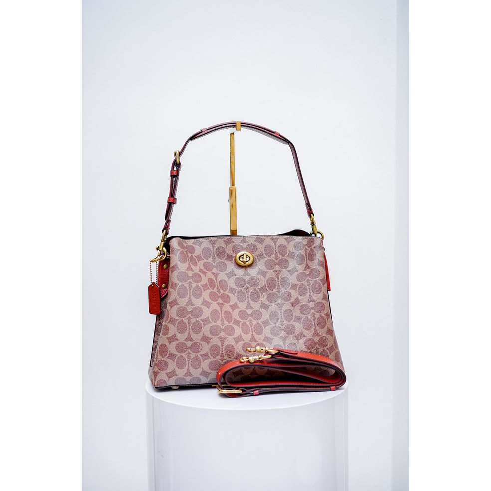 Coach Willow Bucket Bag In Signature Canvas - Brown [100% Original]