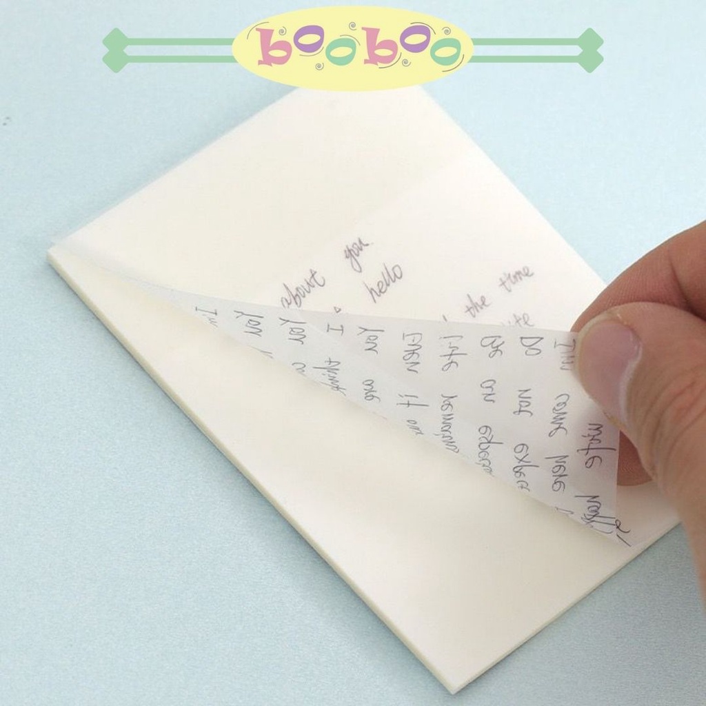 

50 lembar sticky notes transparan 7,6 X 5 cm Sticky Memo Bening PET Sticky Pad