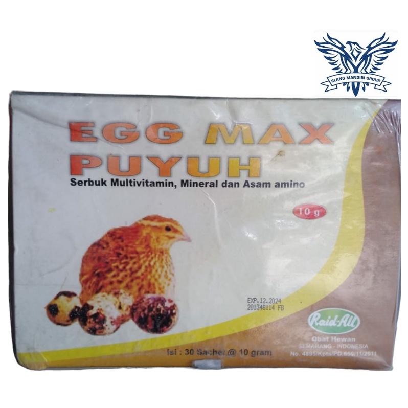 Egg Max Puyuh 10 Gram Raid-All Pemacu Perangsang Produksi Telur Puyuh