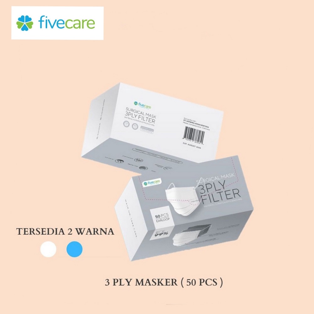 MASKER FACE MASK 3 ply Five Care PREMIUM ISI 50 pcs SURGICAL MASK/MEDIS - CO