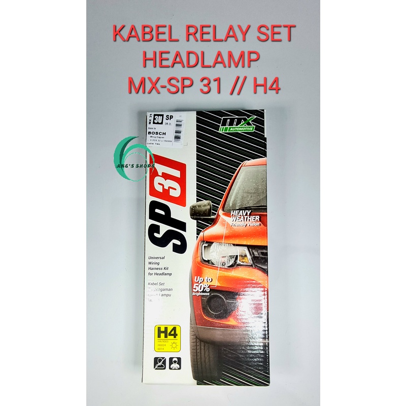 Kabel Relay Set MX Lampu Mobil MX SP31 - 3 Relay dan 2 relei untuk Head Lamp H4 lampu utama mobil RELAY BOSCH DAN MX