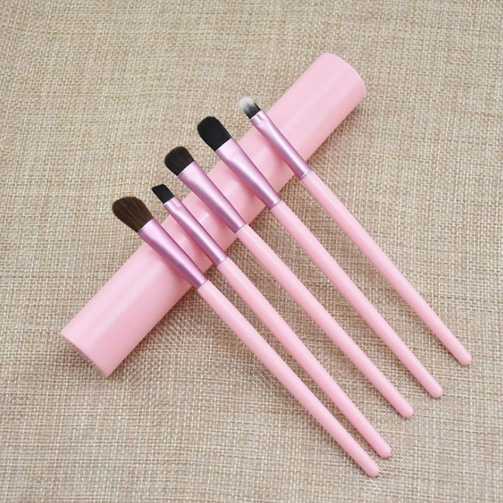 5pcs / Set Brush Makeup Portable Untuk Eyeshadow / Alis / Bulu Mata / Foundation / Bedak