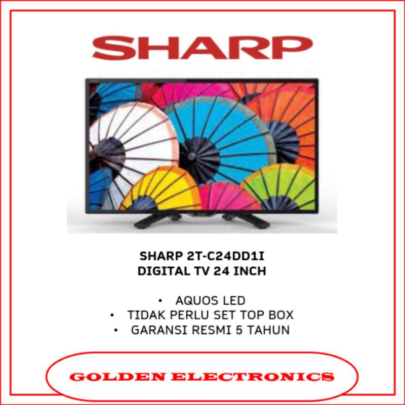 LED TV SHARP 24DD1I 24 INCH HD DIGITAL TV 2T-C24DD1I 24DD1 / DC
