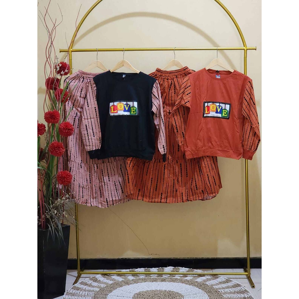 Setelan Rok Baju Atasan Wanita Dewasa Terbaru 2022 Bahan Kaos Katun Rami