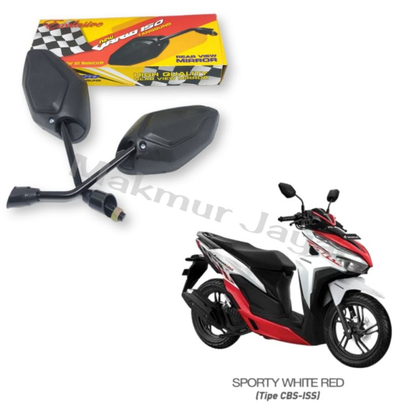 Kaca Spion Motor Honda Vario 150 Gagang Tanggung Tangkai Hitam Drat Honda Universal All Motor Honda