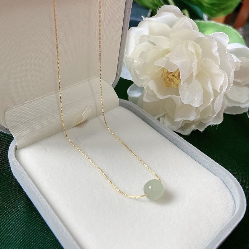 New Jade Beads Necklace for Women Handmade Beautiful Neck Clavicle Chain Necklaces 2022 Trend Fashion Jewelry