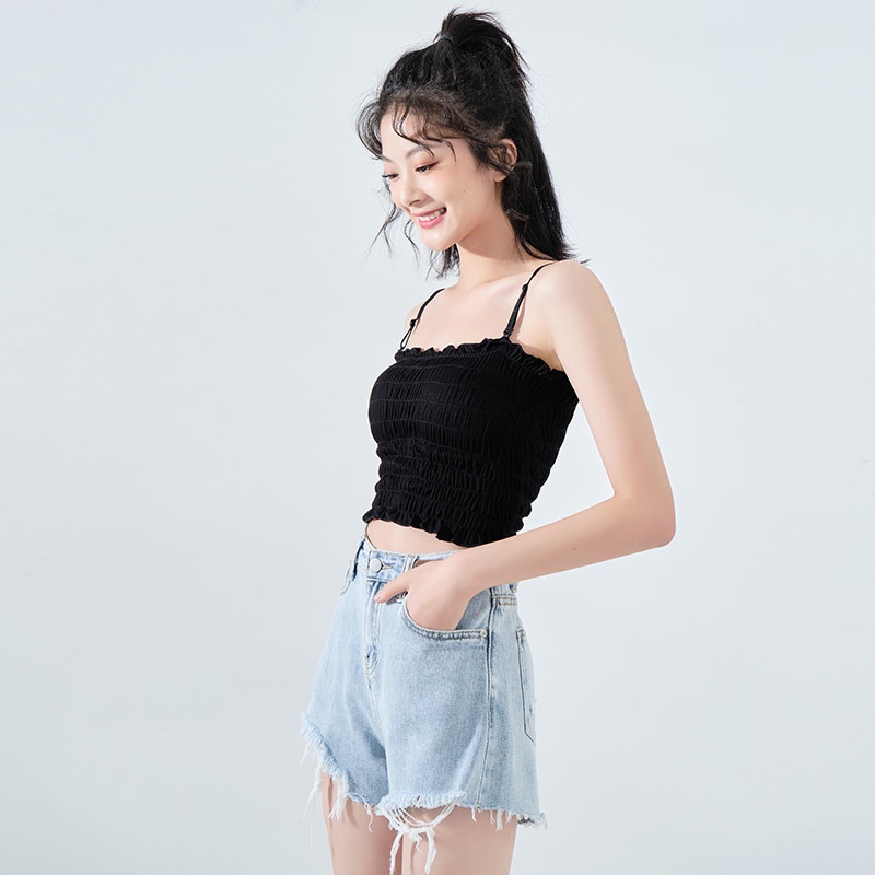 BEE - Tanktop Bra Kemben Tali Lepas Pasang Korean Style Tengtop Kerut Crop Top Bra 902