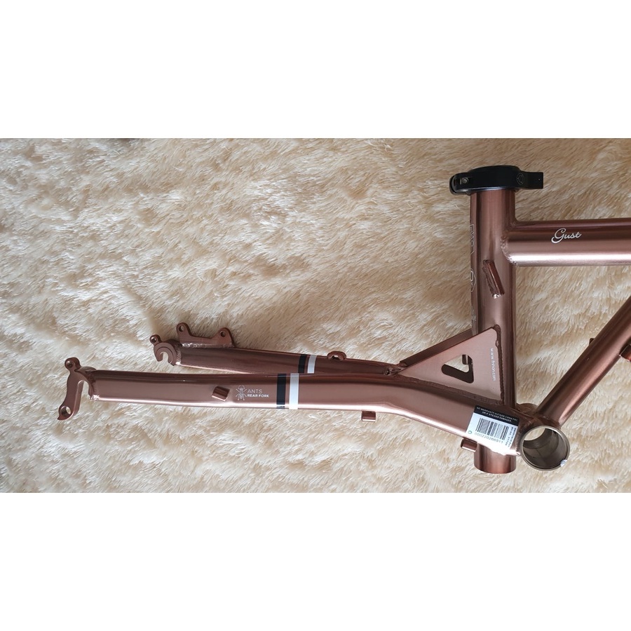 Frame Fork Fnhon GUST Warna ROSE GOLD 20 22 inch Discbrake Chromlly