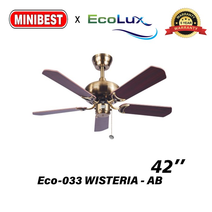 MB Kipas Angin Gantung / kipas angin plafon Ecolux tipe Eco-033 WISTERIA