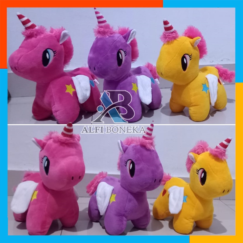 Boneka Unicorn Warna Warni Mini Bertanduk Import /Boneka Kuda Pony Terbaru Boneka Little Pony Kuda Poni Unicorn