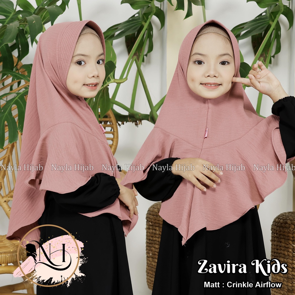 Kerudung Instan Zavira Couple Series Ibu dan Anak Jilbab Instan Crinkle Airflow Hijab Bergo Nayla Hija'b