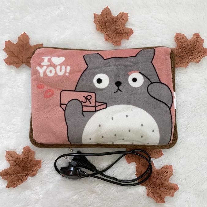 [BISA COD] Bantal Penghangat Pink totoro / Bantal Air Panas Elektrik Terapi