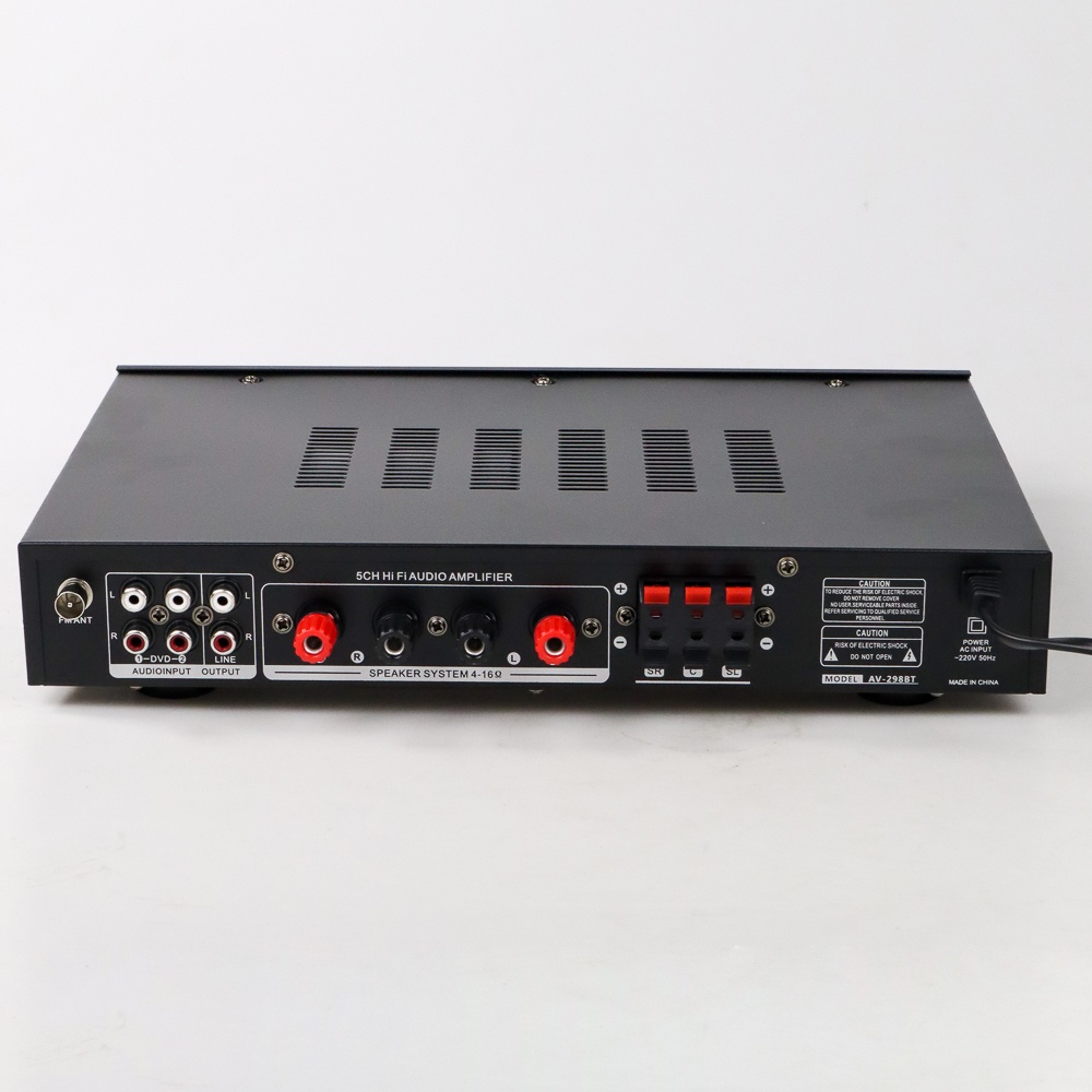 Sunbuck Audio Bluetooth 4.1 DAC Home Stereo Amplifier 5 Channel with Remote 2000W - AV-298BT - Black
