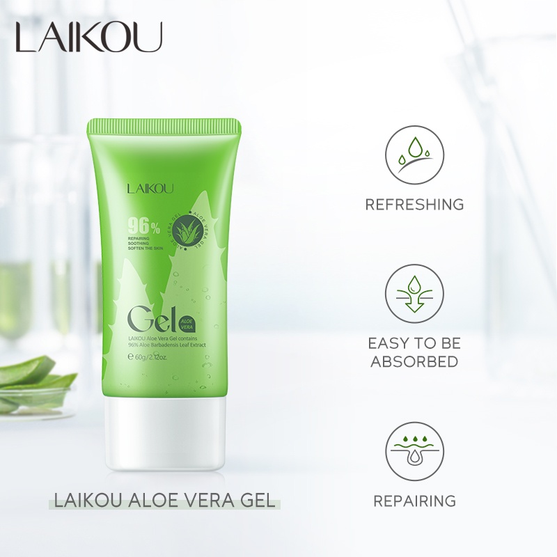 LAIKOU 96% Aloe Vera Cleanser Pembersih Pori-pori Mengurangi Jerawat Kontrol Minyak 50g