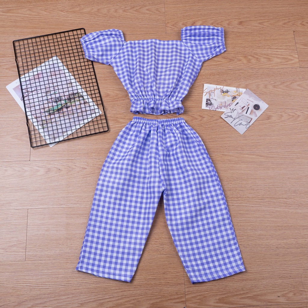 IL - Setelan Tartan Anak Perempuan / SET TARTAN CELANA PANJANG / Setelan Celana Panjang / baju anak perempuan