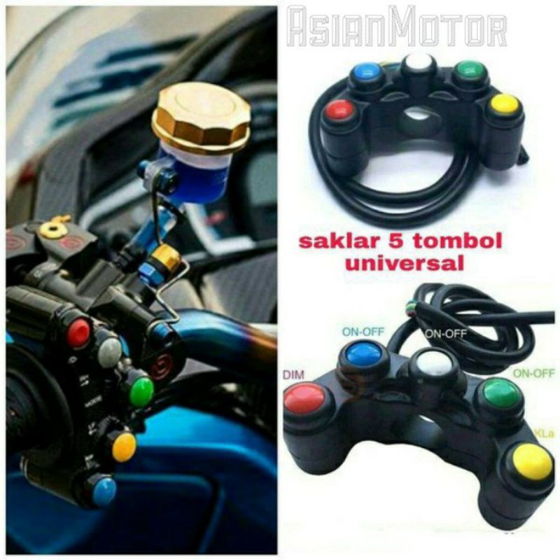 Saklar Domino 5 Tombol Ducati Style Universal