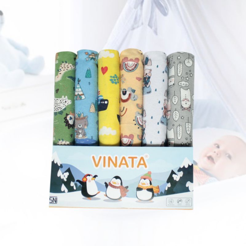 Jual satuan bedong bayi jumbo 125x90cm full print (vinata)-bedong bayi vinata flanel full print